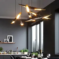 Креативный алюминиевый салон Led люстра столовая Кофейня Подвесная лампа для спальни Лофт Люстра Подвеска декоративный потолочный