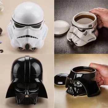 

2017 New Creative Black White Knight 3D Ceramic Mug Star Wars Porcelain Drinking Mug for Coffee Water Novelty Drinkware Gift