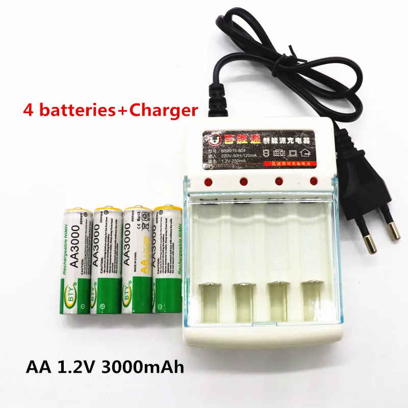 12 шт. Daweikala AA батарея 3000 1,2 V Quanlity аккумуляторная батарея AA 3000mAh BTY Ni-MH 1,2 V аккумуляторная батарея+ зарядное устройство