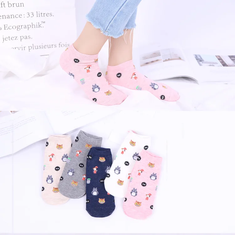 

Summer Totoro Women Socks Cotton Pink Girls Cute Kawaii Lovely Funny Socks Cartoon Totoro Cotton Cool Comfortable casual Acrylic