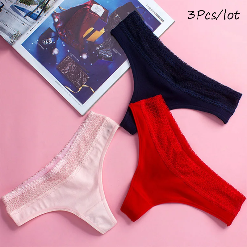 3pcs Lot High Quality Hollow Out Underwear Women S Sexy G String Cotton Women Lingerie