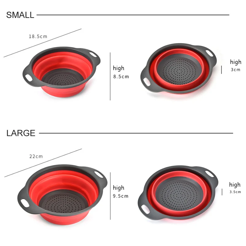 1 шт. Складная домашняя обеденная корзина ситечко складной Слив силиконовый дуршлаг кухонные инструменты приспособление