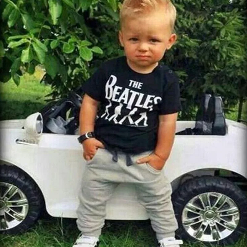 

2019 New Baby Boy Clothes 2pcs Short Sleeve T-shirt Tops +Pants Outfit Clothing Set Suit With The Printed 1-6Y