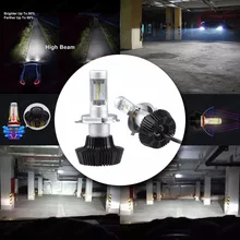 Pair Litech H4 HB2 12V 100W/160W LED Headlight Kit 12000 Lm PhilipsLED Lumileds ZES Chip Cool White 6000K Dual Hi/Lo Beam Bulbs