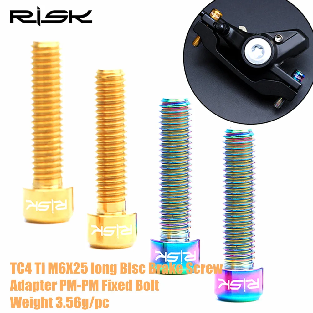 

2 pcs M6x25 Titanium Alloy Bicycle Disc Brake Caliper Bolt Disc brake fixed screws Disc brake Adapter PM-PM Bolts
