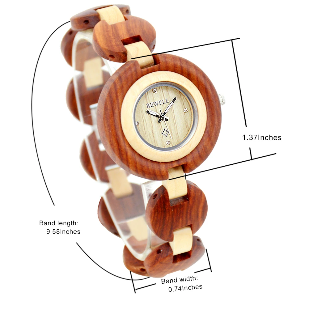 BEWELL WOODEN WATCH