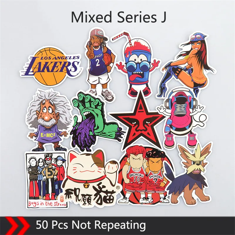 

50Pcs Mixed Anime Stickers Funny Cartoon Anime Sexy Graffiti Stickers for DIY on Bicycle Luggage Car