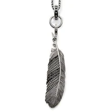 TS Joyas Plata de Ley 925 Negro Zirconia Collares De Plumas Colgantes, Thomas Estilo Corazón de Rebeldes de La Joyería Regalo para Las Mujeres