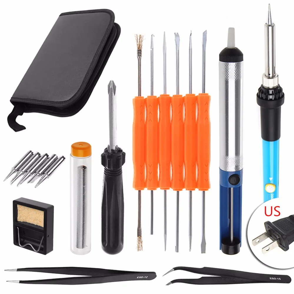 

110V/220V 60W Adjustable Temperature Welding Solder Soldering Iron Tool Kit