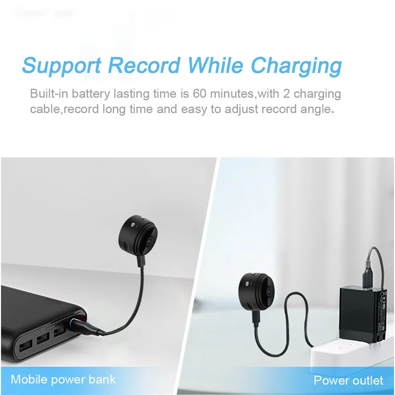 Mini Camera WiFi HD 1080P Camera Indoor Home Small Cam Security Camera Built-in Battery Night Vision for iPhone Android PC iPad Mini Camera WiFi HD 1080P Camera Indoor Home Small Cam Security Camera Built-in Battery Night Vision for iPhone Android PC iPad