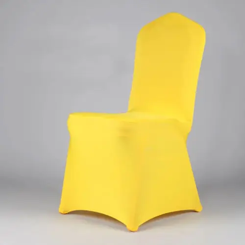 Marious Brand 100pcs cheap yellow spandex chair cover wedding polyester