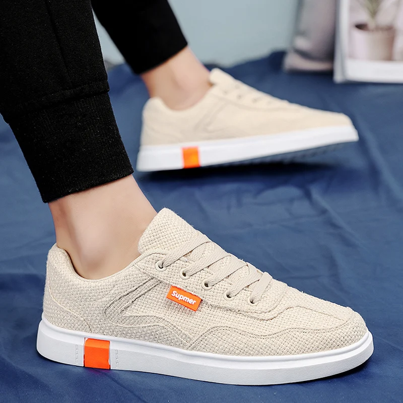 

2019 new canvas shoes men's breathable men's shoes Korean version of the trend of wild linen shoes casual shoes men's shoes