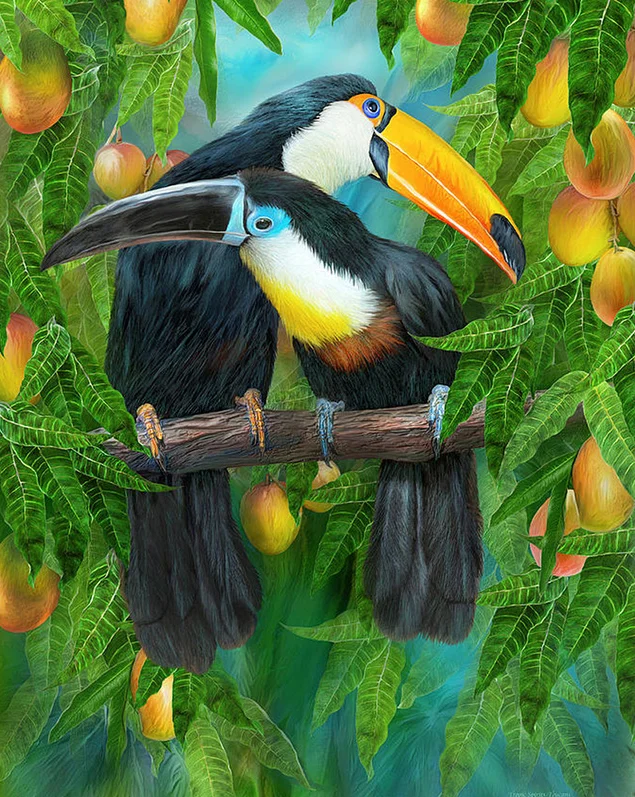 

5D DIY diamond painting animal Two parrots full circular diamond embroidered cross stitch rhinestone mosaic home decor