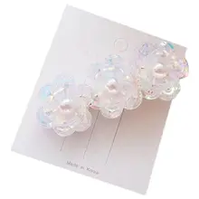 Женские корейские заколки-утконосы с блестками, лепестка, цветок, имитация шпильки с жемчугом, Блестящий горный хрусталь, милые свадебные заколки для девочек