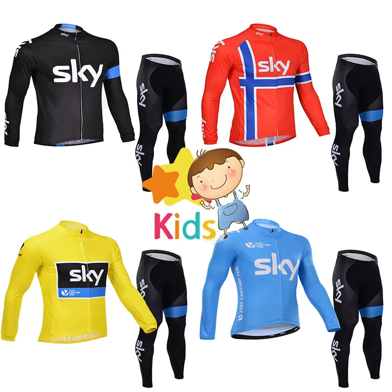 

Winter Thermal Fleece Long Sleeve Cycling Jersey Set for Kids Team Children Cycling Clothing Ropa Ciclismo Outdoor Sport Suit