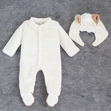 2PCS 0 2Years Autumn Winter Newborn Baby Rompers Infant Girls Boys Clothes Soft Flannel Warm font