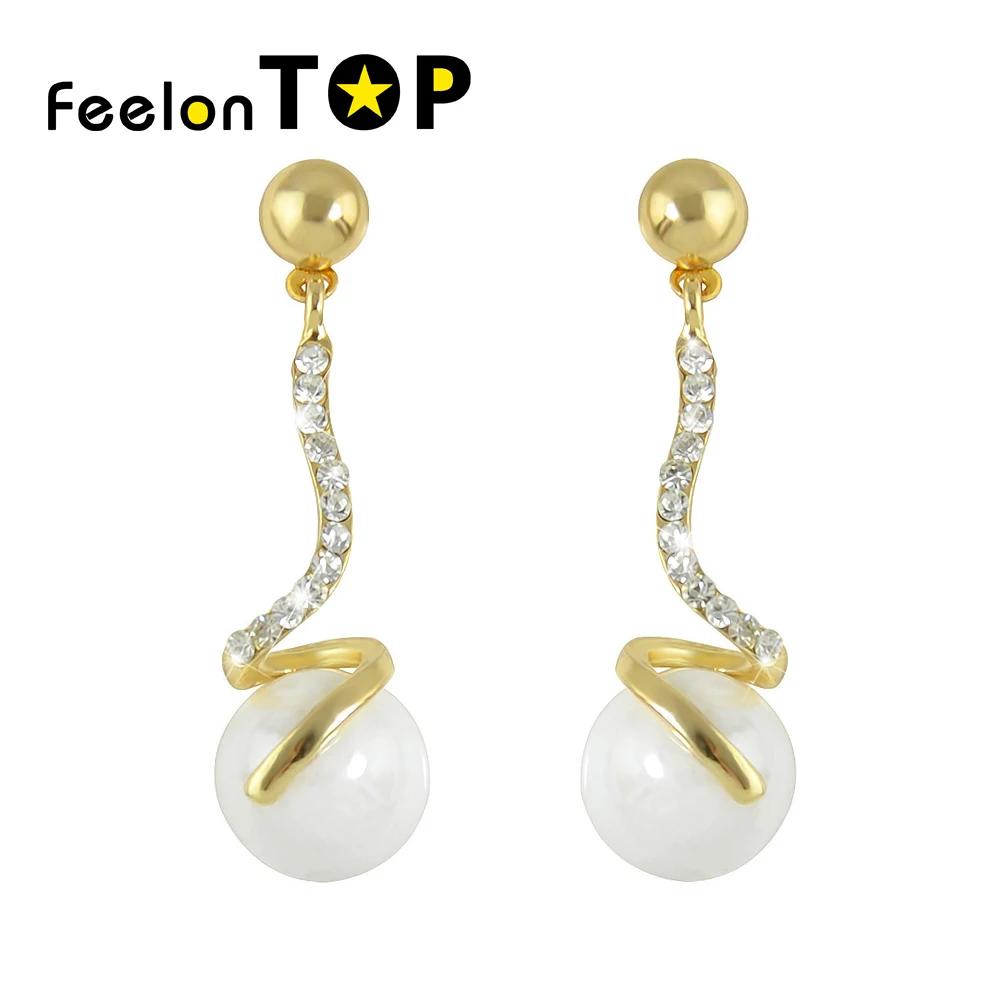 9 Pairs Mujer Moda Joyería Rhintone Brillante Perla De Faux