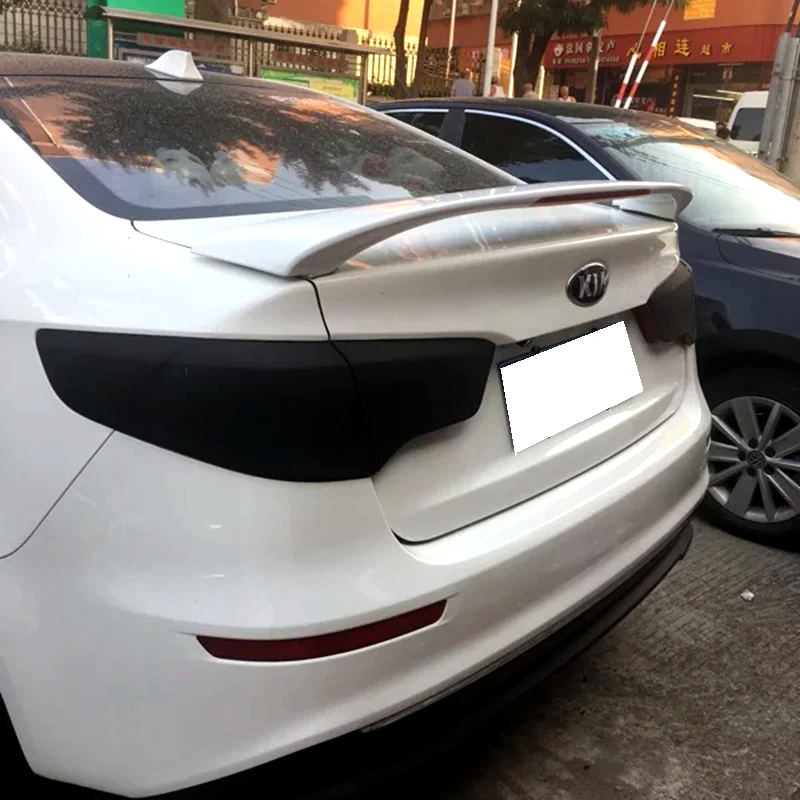 Красный стоп-сигнал свет пробивая установить большой спойлер для KIA K2 задний багажник крыло высокое качество abs-спойлеры грунтовка k2