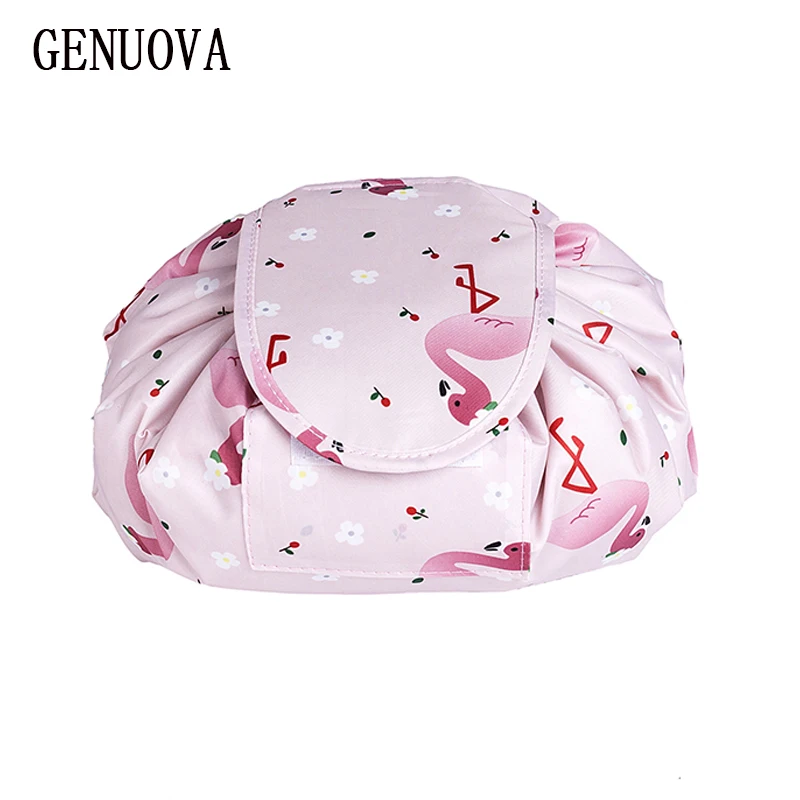 

Lazy Travel Cosmetic Bag Polyester High Capacity Drawstring Wash Bags Makeup Organizer Creative Storage Bag Magic Travel Pouch
