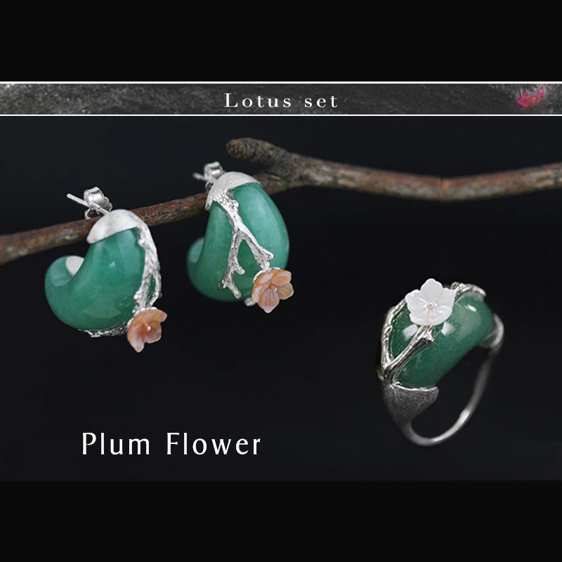 Lotus Fun реальные 925 серебро Натуральный камень творческий ручной Ювелирные