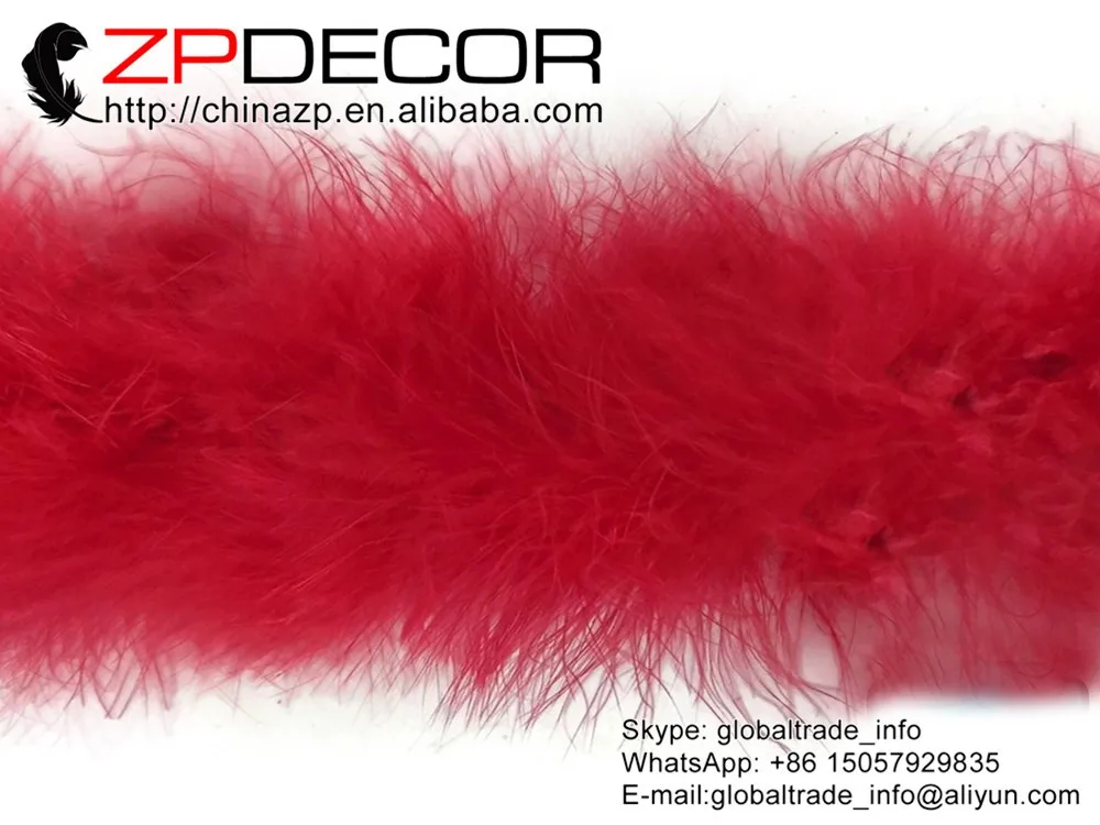 Feather Boa, 2 Yards - RED Marabou Feather Boa 25 grams
