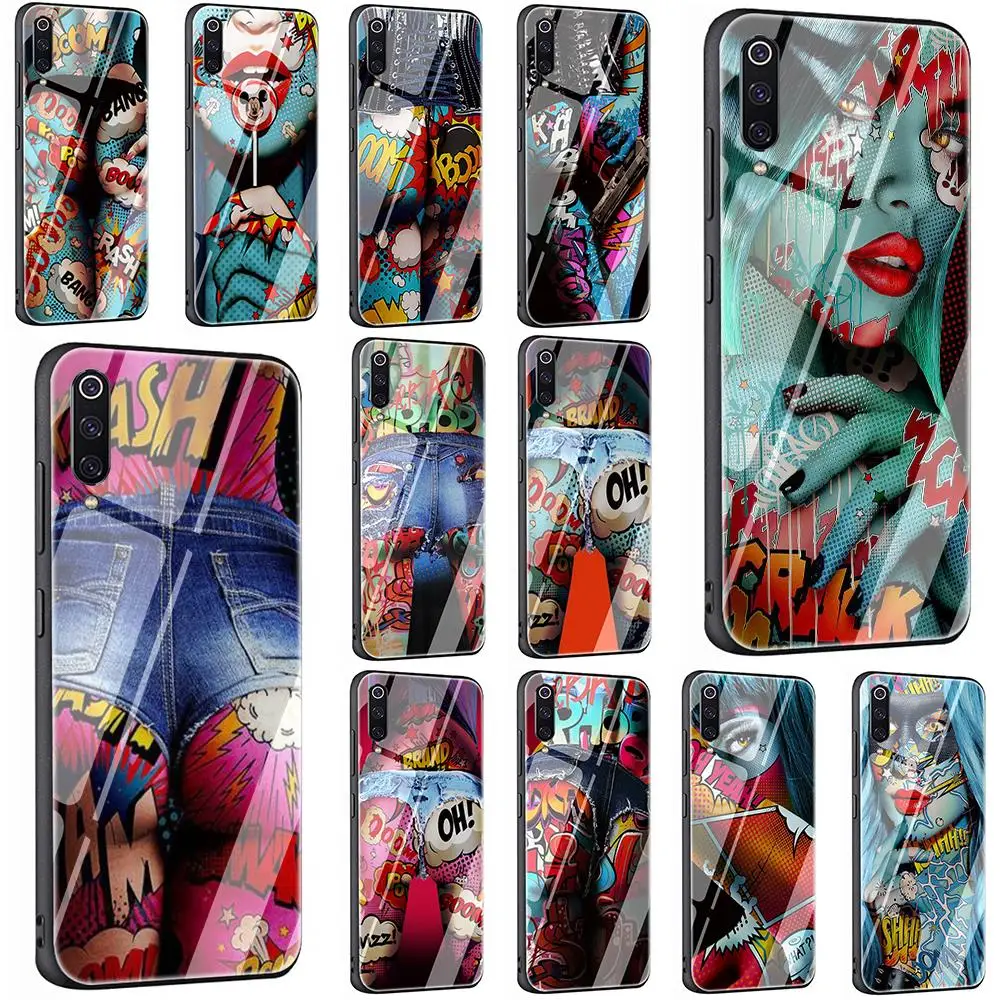 

Sexy oil painting bikini girls Tempered Glass TPU Cover for Xiaomi 8 Lite A1 A2 9 Redmi Note 5 6 7 Pro 6A 4X POCOPHONE F1