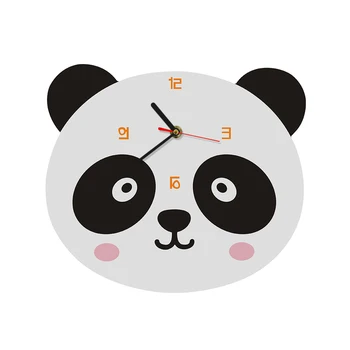 

Cute Panda Shaped Wall Clock Bedroom Wall Decor Clock Cartoon Panda Head Animal Clock Minimalism Wall Art Panda Gift For Kids