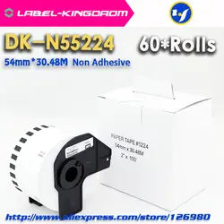 60 рулонов Универсальный dk-n55224 label не-клей 54 мм * 30.48 м Совместимо для принтеров Brother ql-570/700 все приходят с Пластик держатель