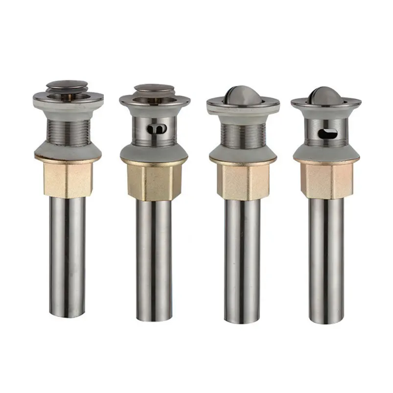 

Temkunes Basin Flip Pop up Sink Wash Overflow Drain Stainless Steel Washbasin water pipe deodorant spring