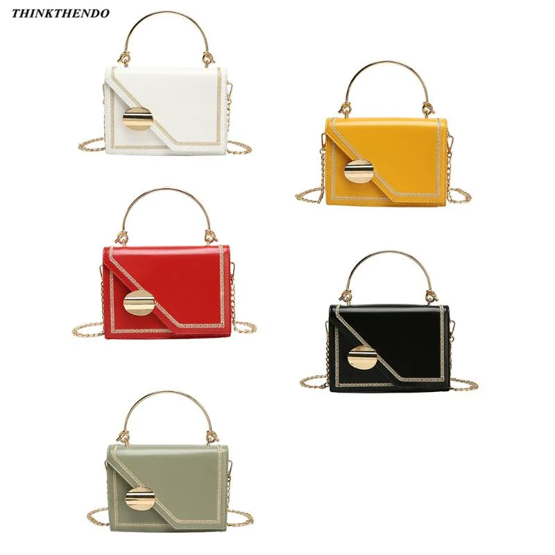 

THINKTHENDO Women Shoulder Bag PU Leather Chain Crossbody Messenger Small Handbag Lady Travel Purse
