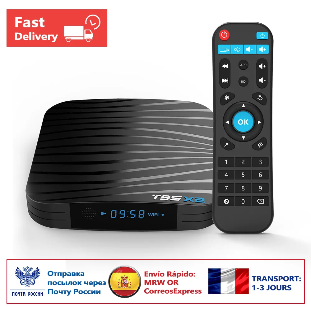 

Android 8.1 TV Box T95X2 Amlogic S905X2 Quad Core Media Player 4/32GB memory WiFi 2.4G Set-Top Box