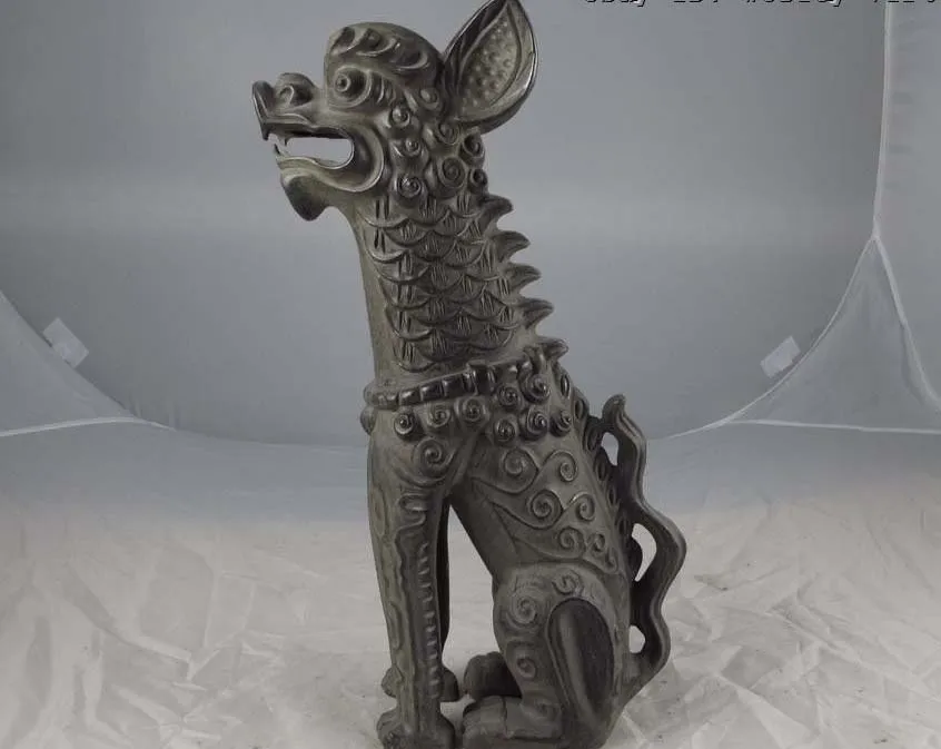 

Palace Royal Pure Copper Bronze Feng Shui Evil Fu Foo Dogs Heaven roar Beast