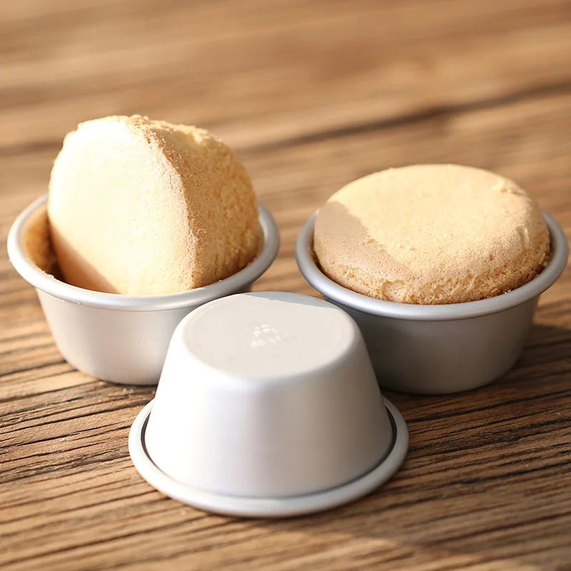 

Mini Household Cake Anodized Aluminum Round Cupcake Pan Cake Pudding Mold Baking Mould with Fixed Bottom DIY Baking Tools
