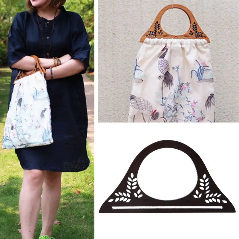 

Wood Handle Purse Frame Wooden Bag Handle DIY Handbag Accessories