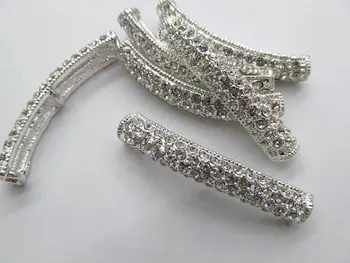 

high quality 42x8mm 12pcs rhinestone metal bar connector infinite necklace honest bracelet