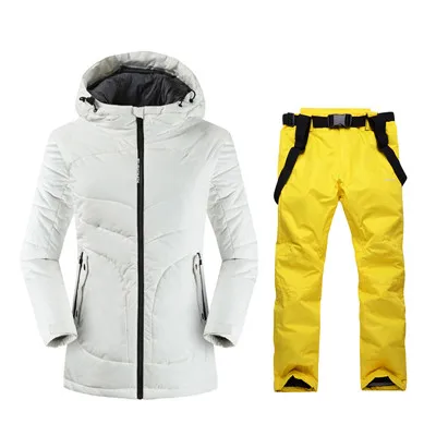 Водонепроницаемая лыжная куртка для сноуборда и брюки, ветрозащитная одежда для женщин, зимняя одежда, длинный лыжный костюм для женщин - Цвет: color5