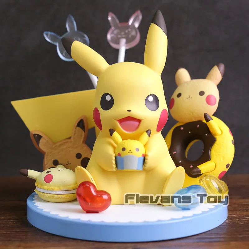 

Anime Cartoon Cute Pikachu Tea Party PVC Figure Collectible Model Toy