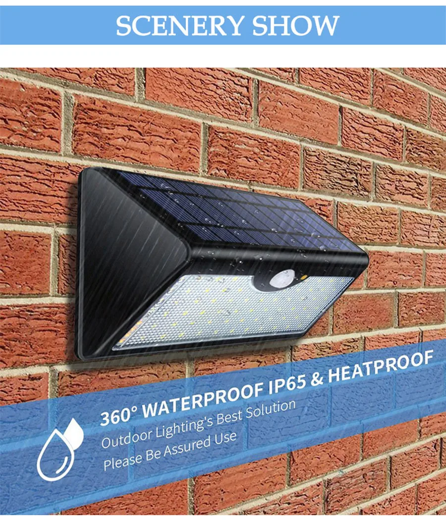 Luzes da Lâmpada para Jardim Parede ao ar Livre com Cinco Modos em um Super Brilhante Atualizado Quintal Lâmpadas Solares 60 Led Solar Luz 1300lm 8 1300lm super brilhante atualizado luzes da lâmpada