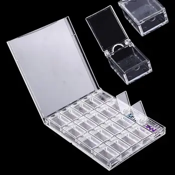 

20 Grid Nail Art Decoration Storage Case Box Acrylic Glitter Rhinestone Crystal Bead Accessories Clear Container Jewelry Display