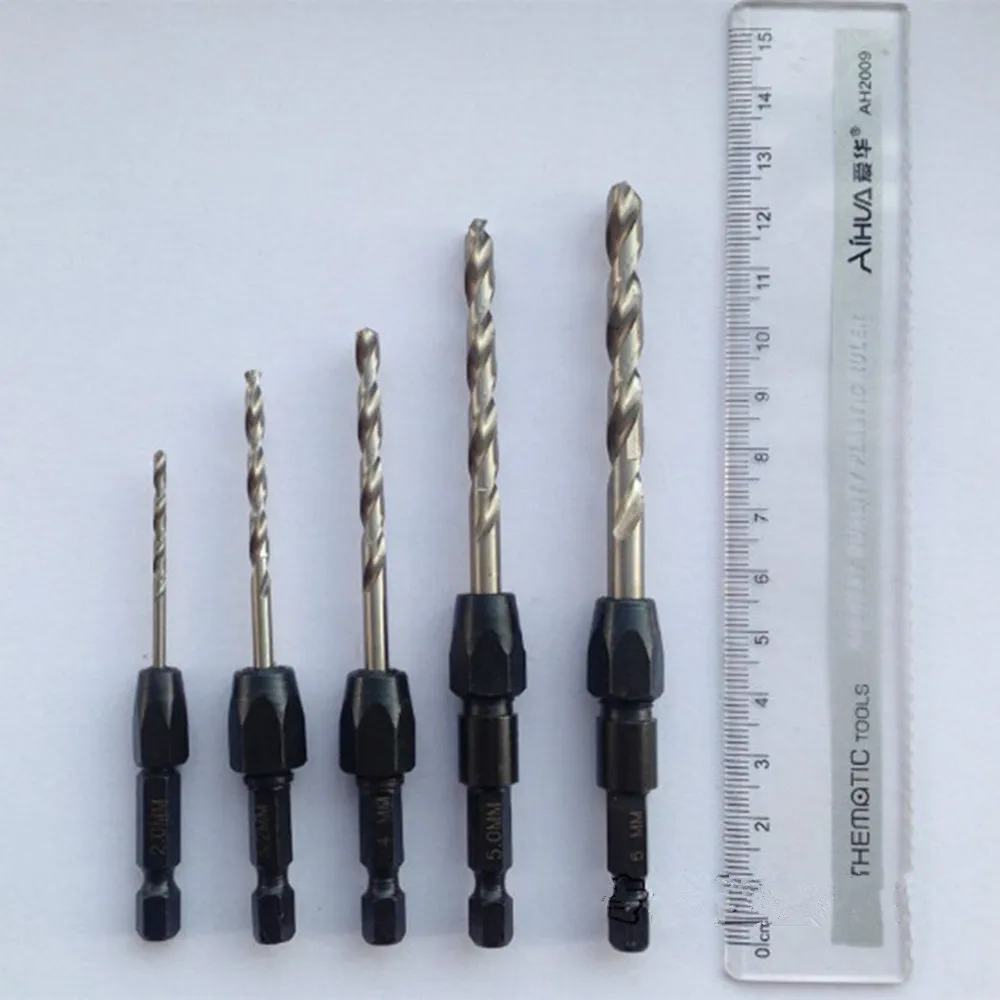 Drill Bits Metric 1.5 to 4.5mm Quick-Change Hex Shank