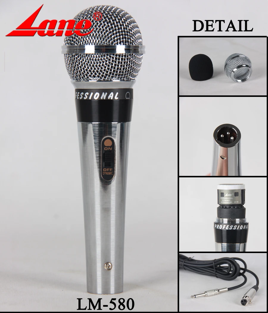 Top Quality Dynamic Cardioid Professional Wire Microphone Lane Lm580