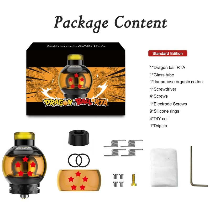 New Original fumytech Dragon Ball RTA V2 24mm Electronic Cigarette 5.5ml e-cig tank with 810 drip tip fumytech Dragon BALLRTA 2