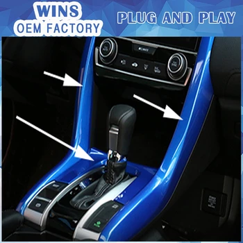

Car-styling Gear Panel Handbrake Stick Covers Decoration For Honda Civic 2016 gear Holder cover trim car Accessories