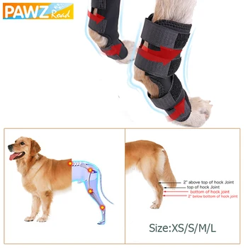 

2 PCS Pet Dog Knee Pads Support Brace for Hind Legs Breathable Hock Joint Wrap Injury Recover Legs 4 Size Dog Protector Supports