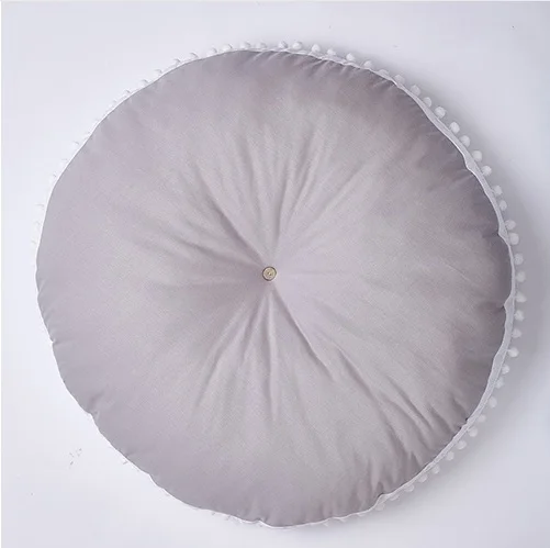 Ins Thick Round Baby Blanket Play Game Mats Pom Pom Crawling Rug Children Toy Mat Carpet Kids Room Decor Photography Props 90cm