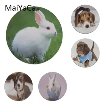 

MaiYaCa The rabbit puppy DIY Design Pattern Game Lockedge mousepad Size for 22X22cm Round Gaming Mousepads