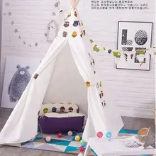 Дети индийский Типи дети Teepees Сова Хлопок Холст Ткань Игровой Домик Крытый игрушка палатка 120X120X150 см