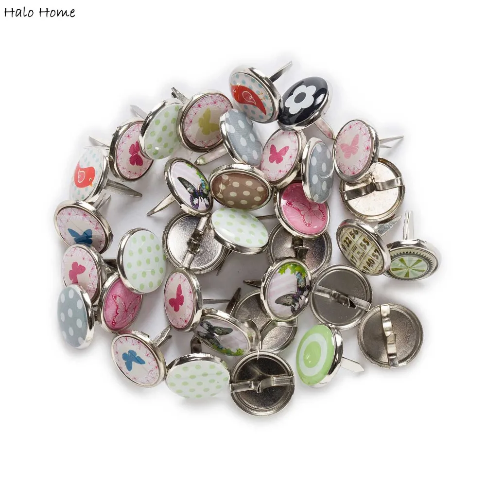 10Pcs Brads Mixed Round Fastener Metal Scrapbooking Embellishment Handmade 10Pcs Brads Mixed Round Fastener Metal Scrapbooking Embellishment Handmade