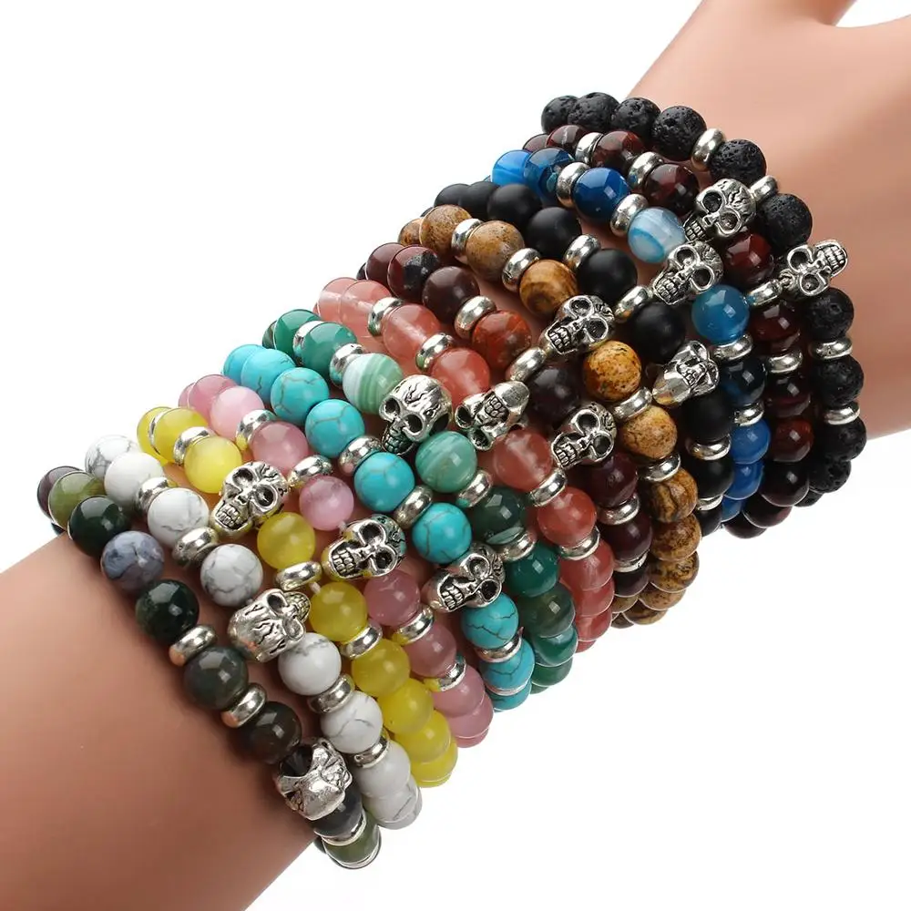 Gold Leopard Head Gold Color Tiger Eye Bead Buddha Bracelet For Men Fashion Male Punk Jewelry Bracelets & Bangles bracelet jewelry