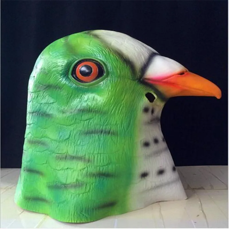 Top Grade New Creepy Pigeon Head Mask Latex Prop Animal Cosplay Mask